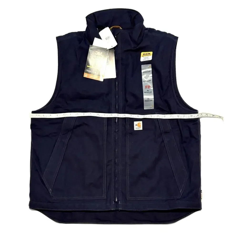 Carhartt 103387 XL Rain Defender FR Flame Resistant Quick Duck Vest Navy Regular